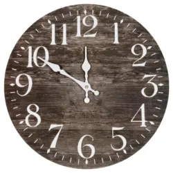 Wanduhr Wei&szlig;, Dunkelbraun