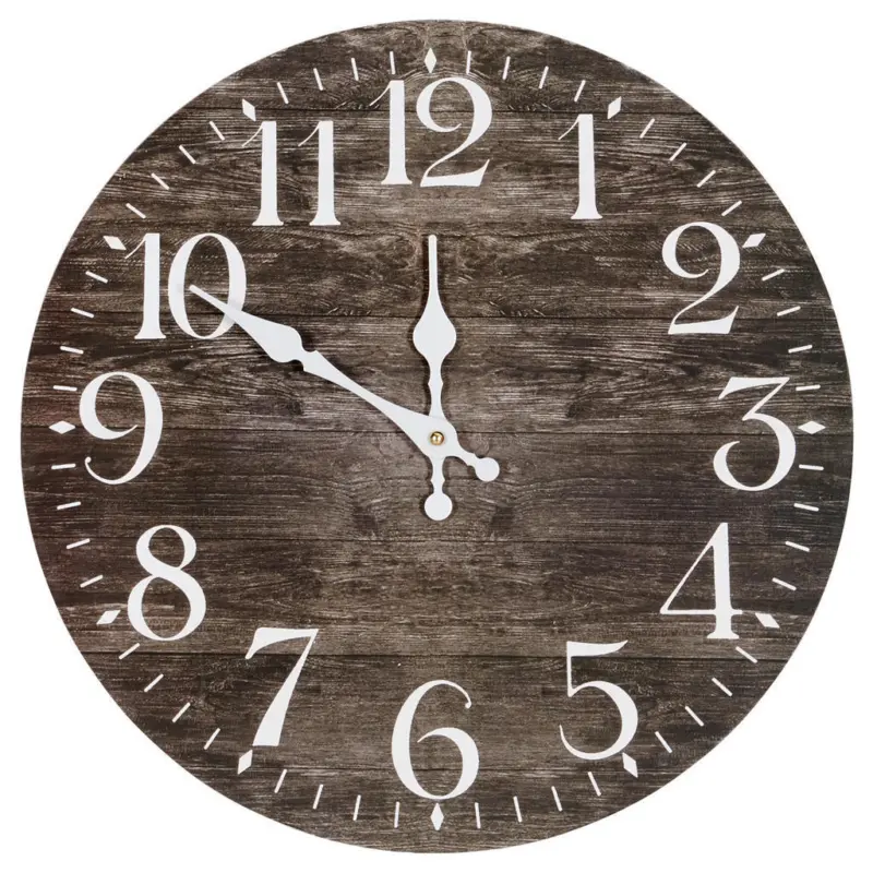 Wanduhr Wei&szlig;, Dunkelbraun