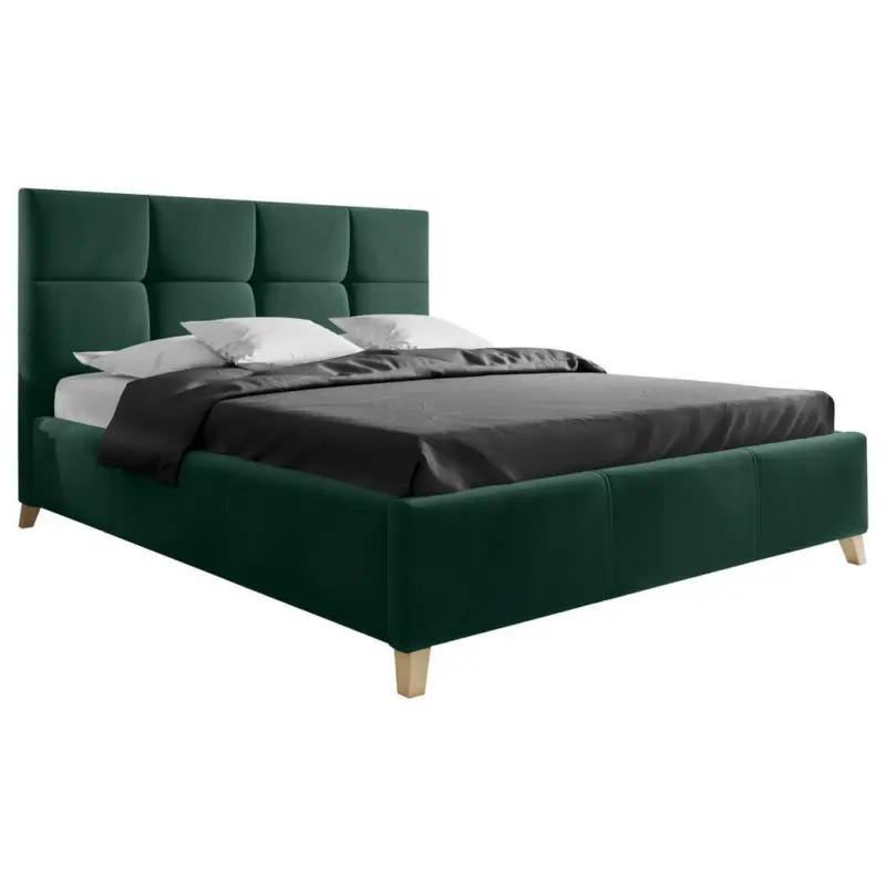 Polsterbett Lattenrost, Bettkasten Dunkelgr&uuml;n 160/200 cm