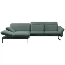 Ecksofa in Webstoff T&uuml;rkis 203/299 cm
