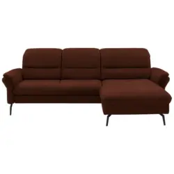 Ecksofa in Flachgewebe Braun 260/181 cm