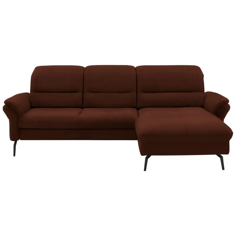 Ecksofa in Flachgewebe Braun 260/181 cm