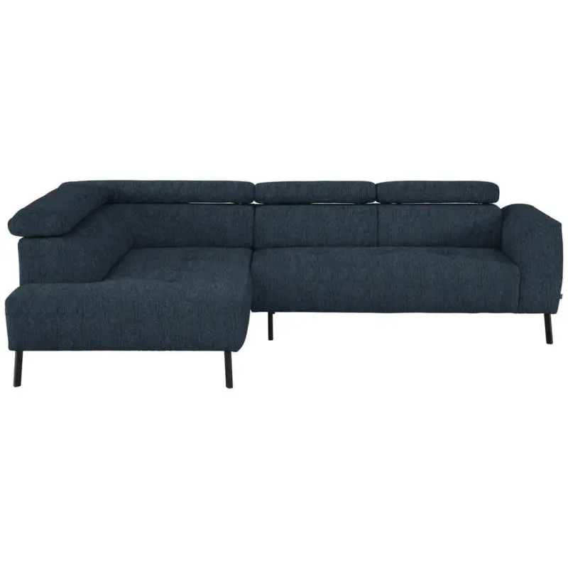 Ecksofa in Webstoff Blau 205/280 cm
