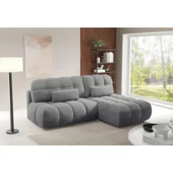 Ecksofa Taranto in Webstoff Dunkelgrau 172/225 cm