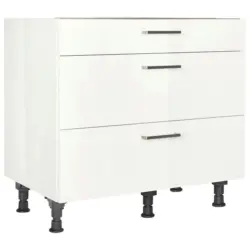 Kochfeldumbauschrank 90/87/56 cm in Wei&szlig; Hochglanz