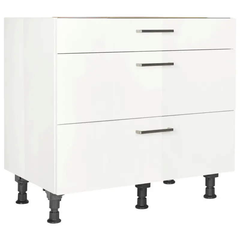 Kochfeldumbauschrank 90/87/56 cm in Wei&szlig; Hochglanz