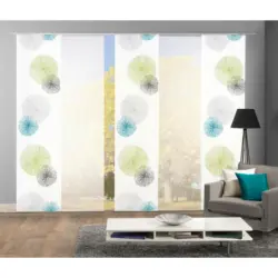 Fl&auml;chenvorhang Rawlins, 5-Tlg. in Gr&uuml;n blickdicht