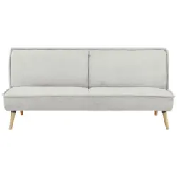 Schlafsofa in Webstoff Creme Skandinavisch