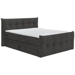 Boxspringbett 180/200 cm in Graphitfarben, Schwarz