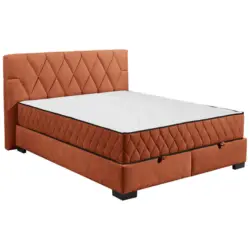 Boxbett 160/200 cm in Cognac