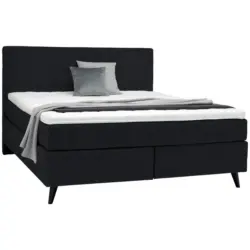 Boxspringbett 200/200 cm in Schwarz