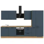 XXXLutz Lauterach - Ihr M&ouml;belhaus bei Bregenz K&uuml;chenblock 330 cm in Eichefarben, Dunkelblau