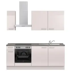 K&uuml;chenblock 210 cm in Schieferfarben, Hellgrau