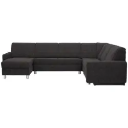 Wohnlandschaft in Chenille Dunkelbraun