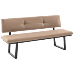 Sitzbank 200/86/60 cm in Schwarz, Beige