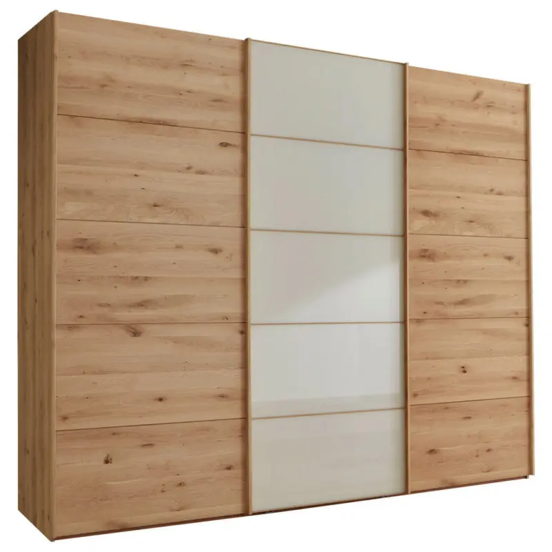 Schwebet&uuml;renschrank in Champagner, Eiche Bianco