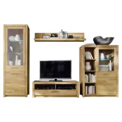 Wohnwand in Buchefarben 309/203/46 cm