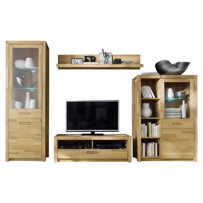 Wohnwand in Buchefarben 309/203/46 cm