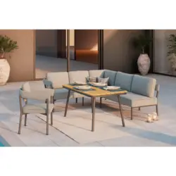 Loungegarnitur 218/188 cm Aluminium, Stahl