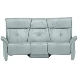 Trapezsofa in Echtleder Hellblau