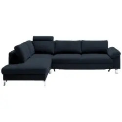 Ecksofa in Echtleder Dunkelblau 200/281 cm
