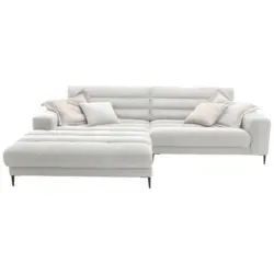 Ecksofa in Flachgewebe Creme 207/296 cm