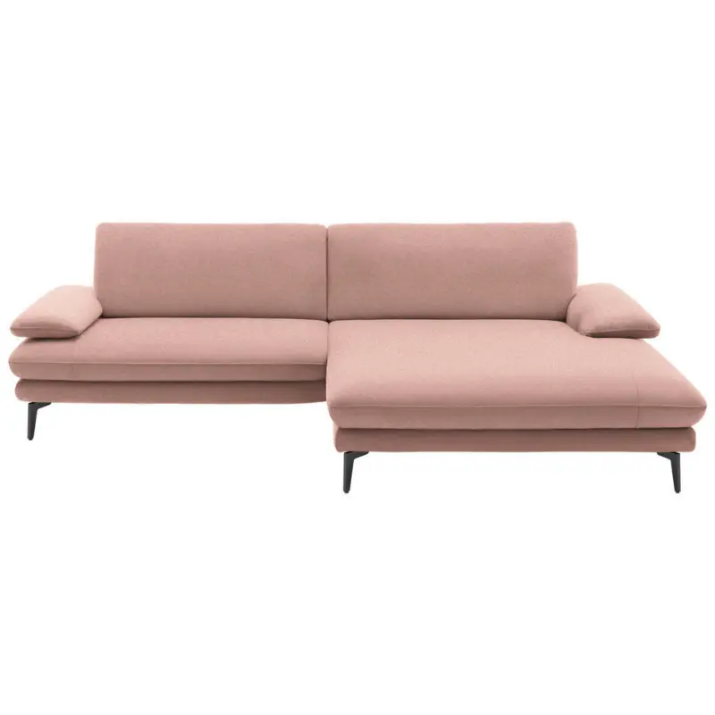 Ecksofa in Webstoff Rosa 284/184 cm
