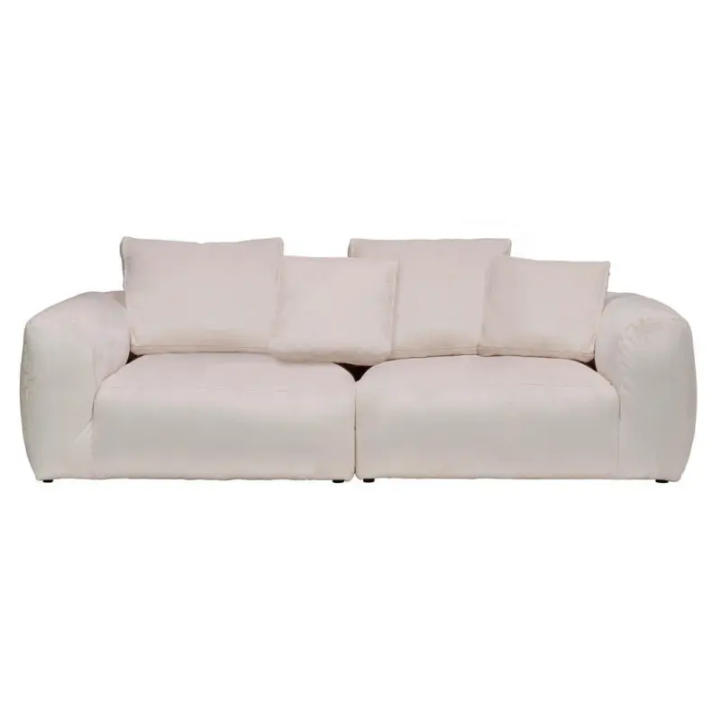 Bigsofa in Samt Creme