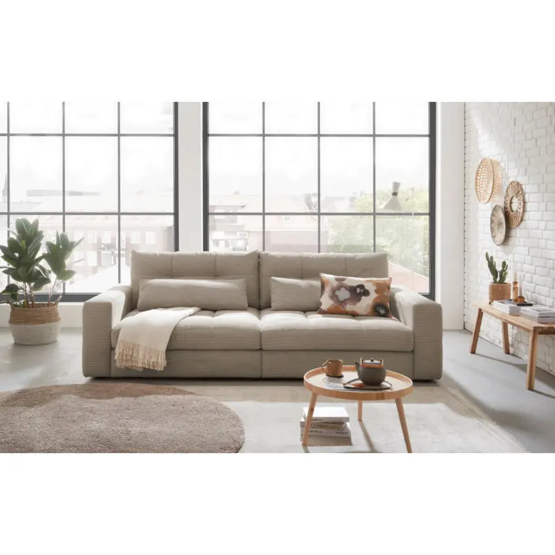 Bigsofa Jasper in Cord Sandfarben