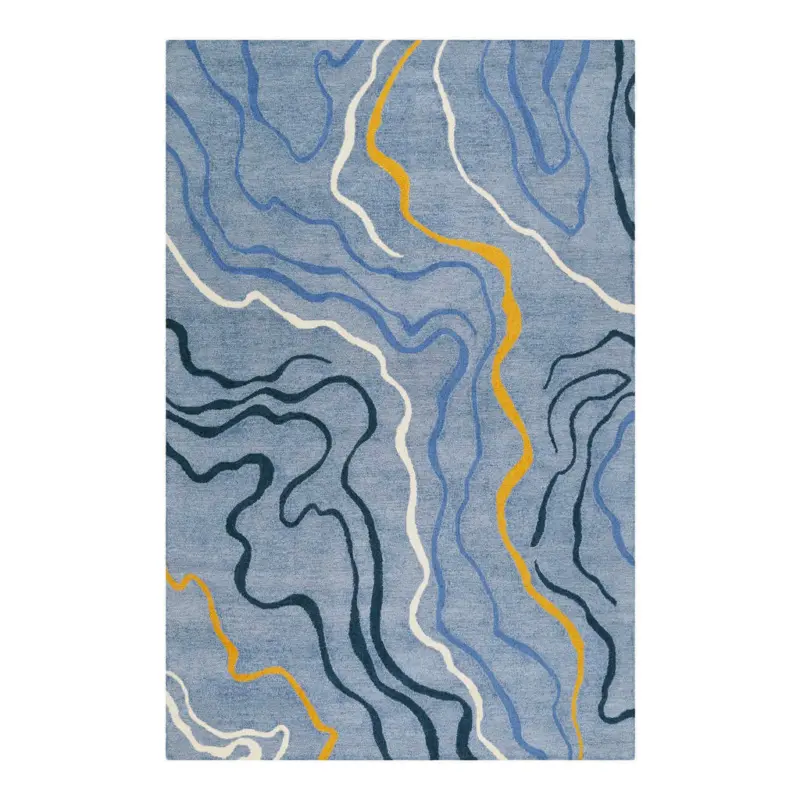 Flachwebeteppich 70/140 cm Drive Blau, Gelb, Hellblau