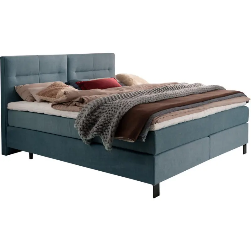 Boxspringbett 240/220 cm in Graublau