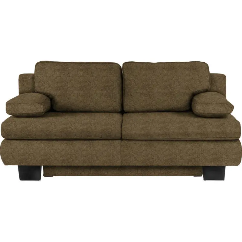 Schlafsofa Macy in Webstoff Braun, Gr&uuml;n