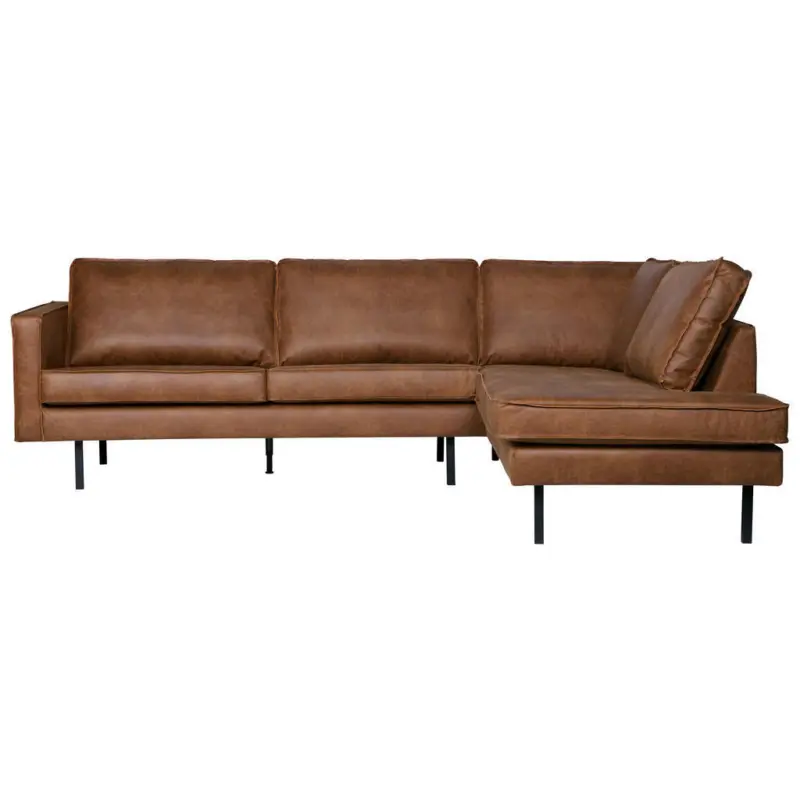 Ecksofa in Mikrofaser Kombination Echtleder/Stoff Braun 266/213 cm
