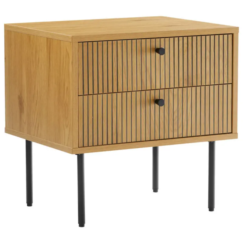 Nachtk&auml;stchen in Schwarz, Eichefarben