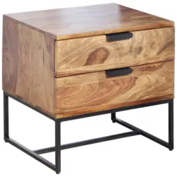 Nachttisch 50/51/40 cm in massiv Sheesham Sheeshamfarben