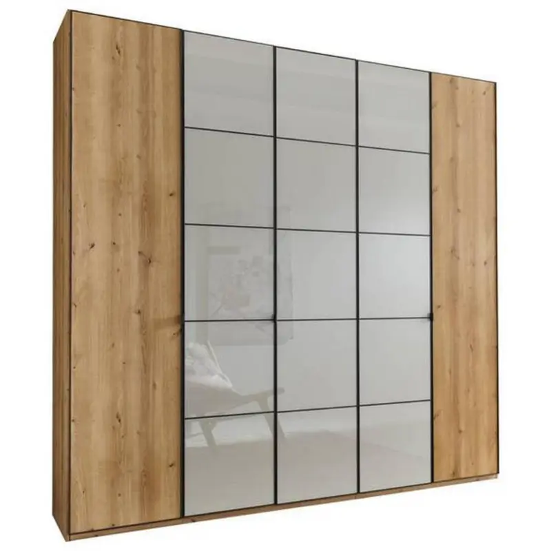 Dreht&uuml;renschrank in Champagner, Eiche Bianco