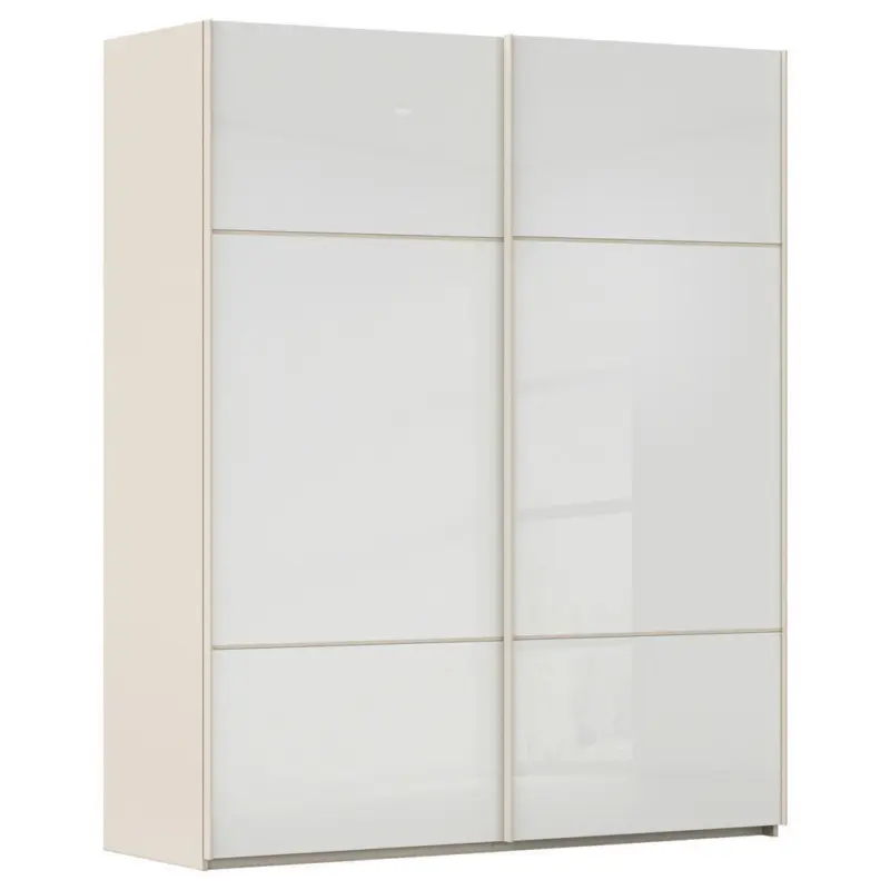 Schwebet&uuml;renschrank in Wei&szlig;, Champagner