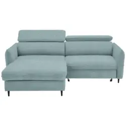 Ecksofa in Flachgewebe Hellblau