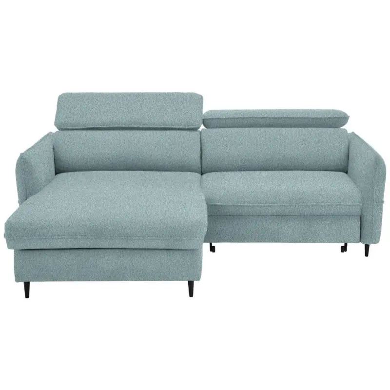 Ecksofa in Flachgewebe Hellblau