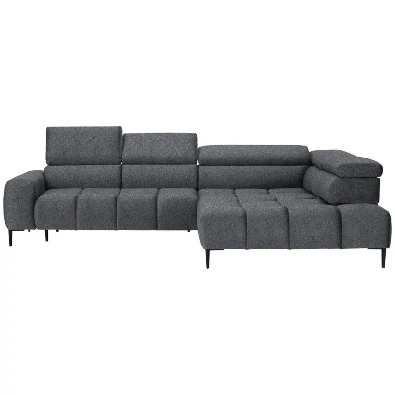 Ecksofa in Webstoff Dunkelgrau 300/216 cm