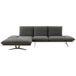 Ecksofa in Flachgewebe Anthrazit 159/314 cm