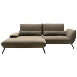 Ecksofa in Flachgewebe Olivgr&uuml;n 191/273 cm