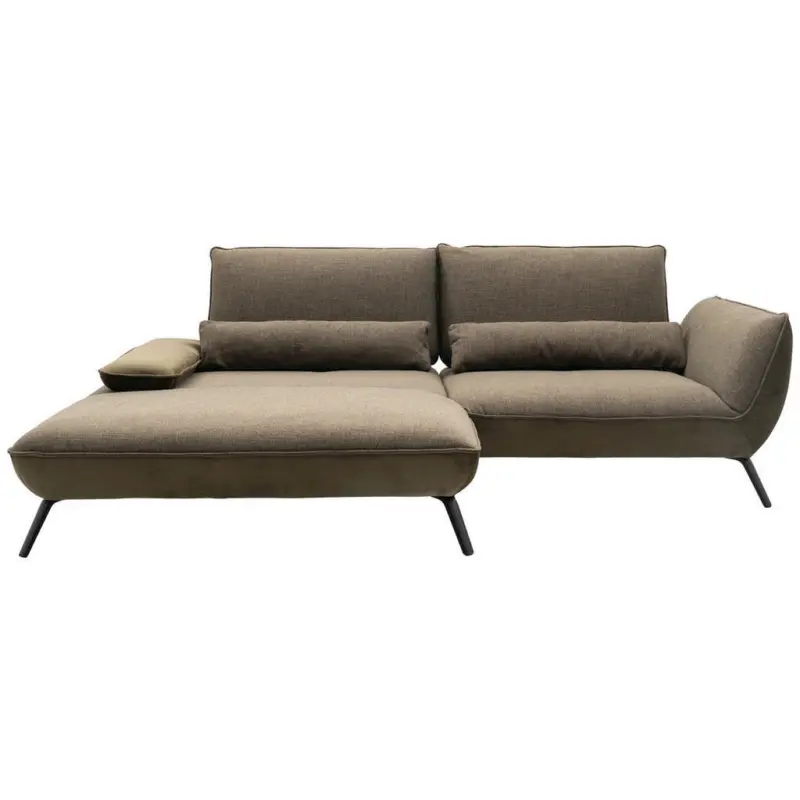 Ecksofa in Flachgewebe Olivgr&uuml;n 191/273 cm
