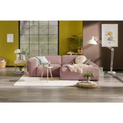 Ecksofa Hannah in Cord Rosa 252/170 cm