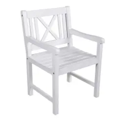 Gartenstuhl in Holz Wei&szlig;