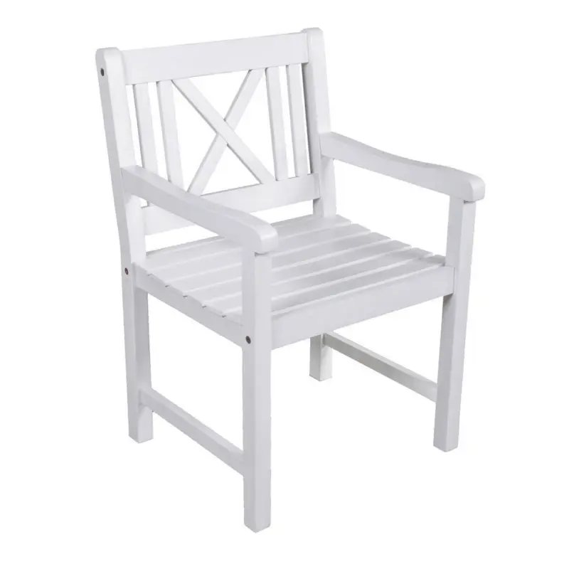 Gartenstuhl in Holz Wei&szlig;