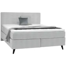 Boxspringbett 160/200 cm in Hellgrau