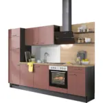 XXXLutz Lauterach - Ihr M&ouml;belhaus bei Bregenz K&uuml;chenblock 290 cm in Graphitfarben, Rot, Eichefarben