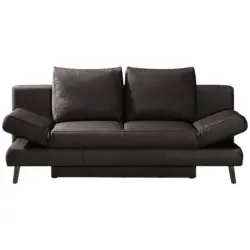 Schlafsofa in Echtleder Dunkelbraun