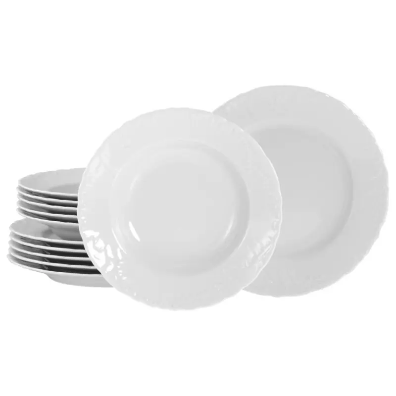 Tafelservice Rokoko weiss 12-teilig